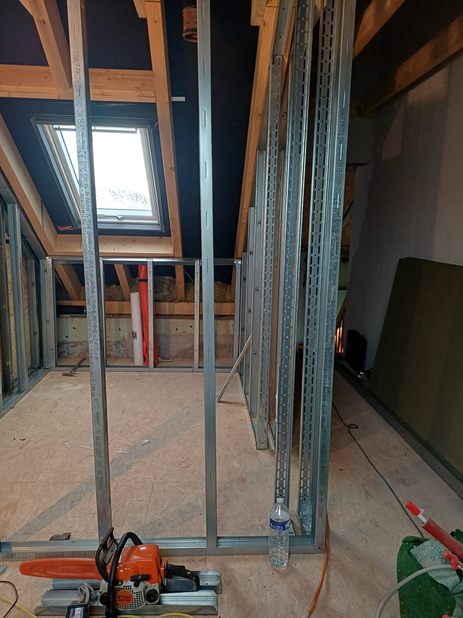 Trockenbau Ständerwerk im Dachgeschoss